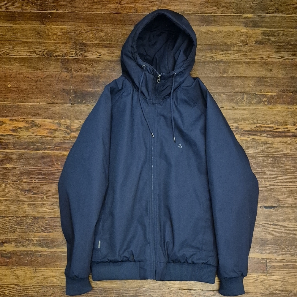 Volcom Men's Dark Blue Hooded Insulated Jacket. Volcom Hernan 10K Jacket.